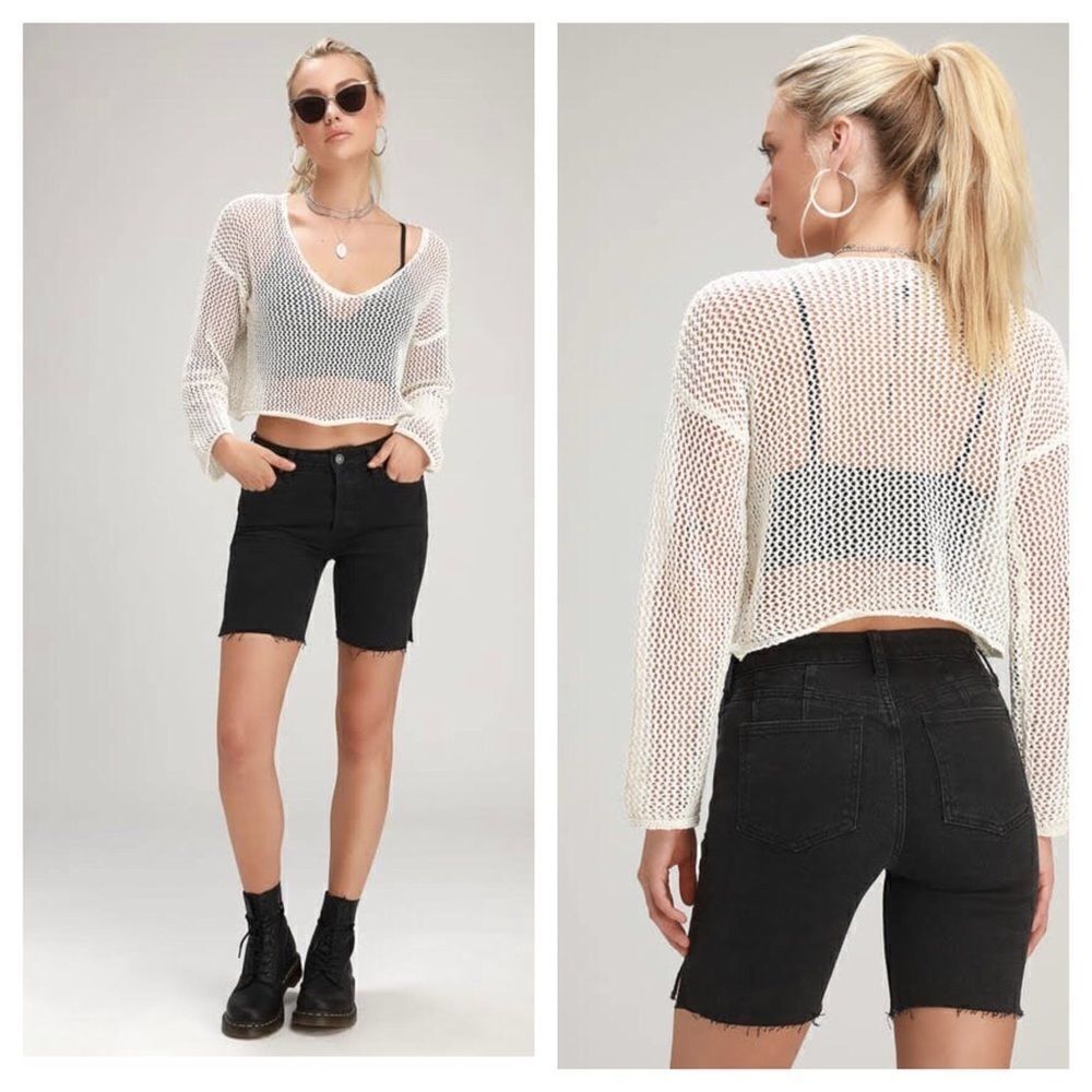 Free People Avery Raw Hem Bermuda Shorts